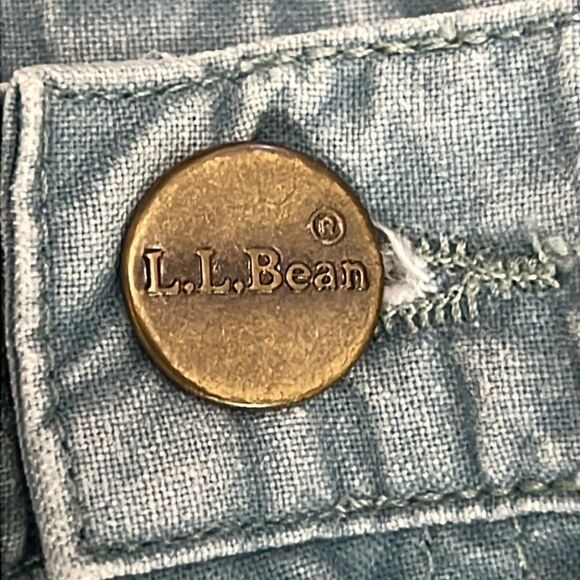 ☀️ Vintage L.L.Bean Women Cargo Shorts Tropic Weight Aqua Blue Acid Wash Sz 10 - Picture 4 of 7